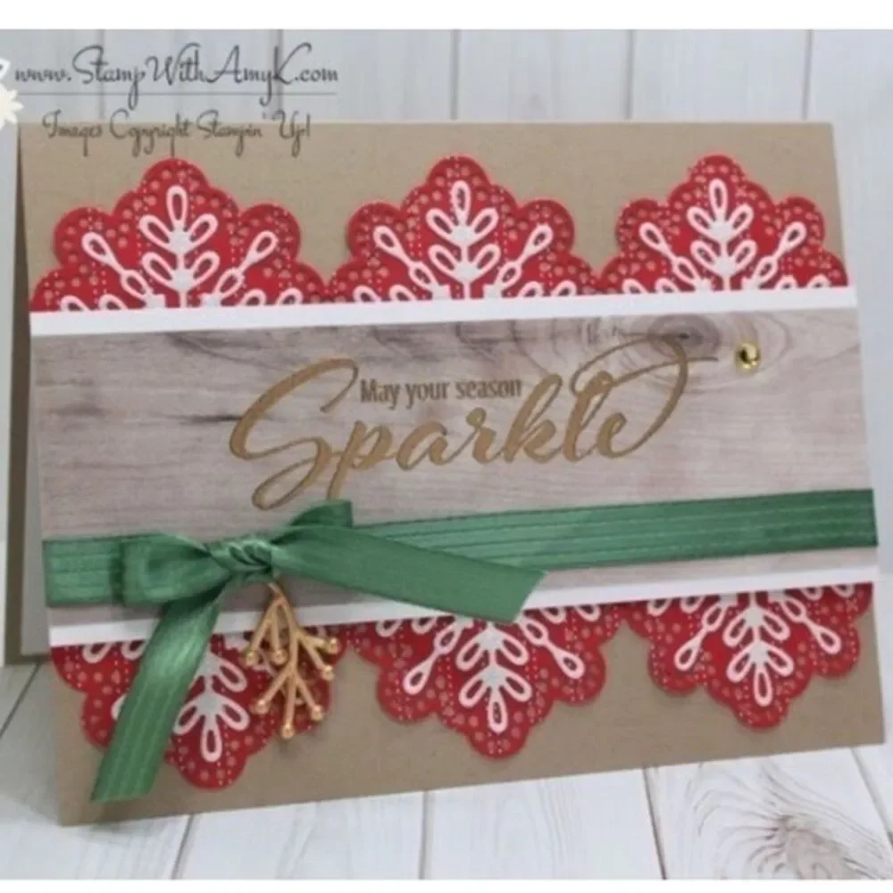 Stampin' Up! Add a Little Glitz Christmas Present Tree Holiday Stamp Set Sparkle